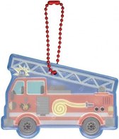 sleutelhanger Glimmis brandweerwagen 13 cm blauw/rood