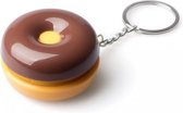 sleutelhanger-pillendoos Donut 4,8 cm ABS bruin