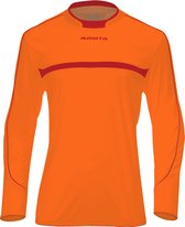 Masita | Keepershirt Heren & Dames Lange Mouwen - Elleboogpolstering - Soepele Lichte Stof - 100% Polyester - NEON ORANGE/RED - 140