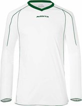 Masita | Sportshirt Heren Lange Mouw - Striker Voetbalshirt Fitness Shirt- Hardloopshirt Heren - Wedstrijdshirt - sneldrogend - WHITE/GREEN - XL