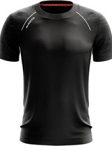 Masita | Sportshirt Heren Korte Mouw Licht Elastisch Ademend - Voetbalshirt Teamlijn Supreme - BLACK - 128