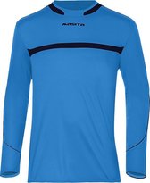 Masita | Sportshirt Heren & Dames Lange Mouwen - Vochtregulerend - 100% polyester Duurzaam - Brasil Lijn - SKY BLUE/BLACK - XL