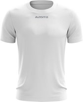 Masita | Active Sportshirt Dames Korte Mouw - Unisex  - Sneldrogend Sportshirt Heren - Licht Stevig Materiaal - WHITE - S
