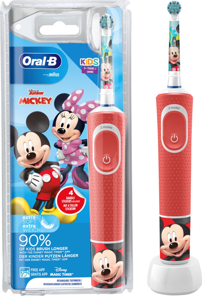 Oral-B Kids Mickey - Elektrische Tandenborstel - Powered By Braun - 1 Handvat en 1 opzetborstel - Oral B