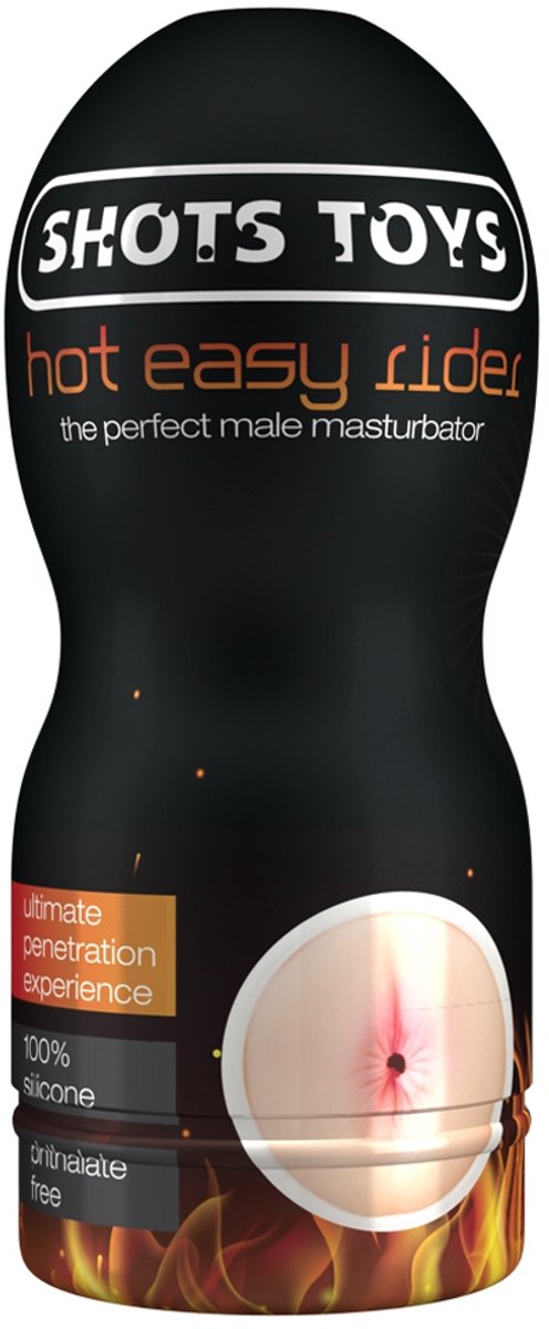Shots Toys Easy Rider Masturbator met Verwarmend Glijmiddel Anus - beige