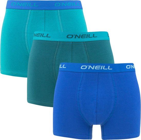 O'Neill 3P boxers plain blauw & groen - XXL