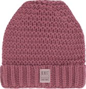 Knit Factory Alex Gebreide Muts Heren & Dames - Beanie hat - Stone Red - Grofgebreid - Warme rode Wintermuts - Unisex - One Size