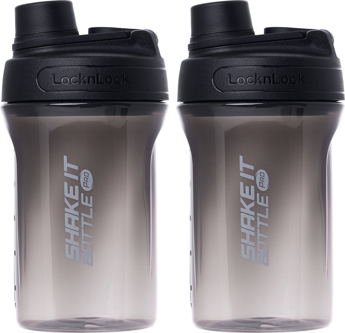 Goedkoopste Lock&Lock Shakebeker - Proteïne Shaker - Smoothie beker to go - Met Deksel - 650 ml - Zwart - Set van 2 stuks - Lekvrij - BPA vrij - LocknLock