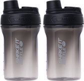 Lock&Lock Shakebeker - Proteïne Shaker - Smoothie beker to go - Met Deksel - 650 ml - Zwart - Set van 2 stuks - Lekvrij - BPA vrij