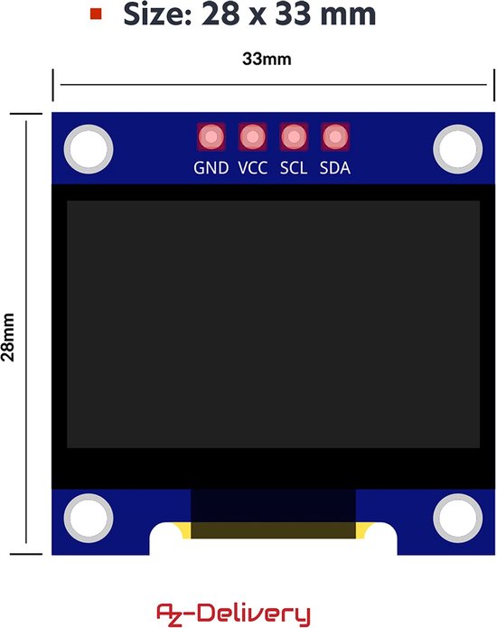 AZDelivery 25 x 0.96 inch OLED 128 x 64 pixels I2C SSD1306 Display ...