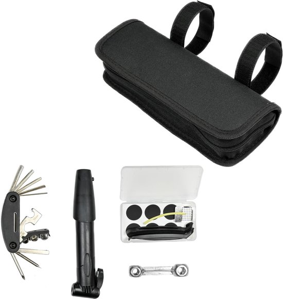 Benson Fiets reparatieset - Deluxe - 16-delig - Compact en veelzijdig - Inclusief minipomp en tas