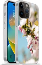 Geschikt voorApple Iphone 14 Pro Max hoesje - Bloemen - Bloesem - Lente - Siliconen Telefoonhoesje