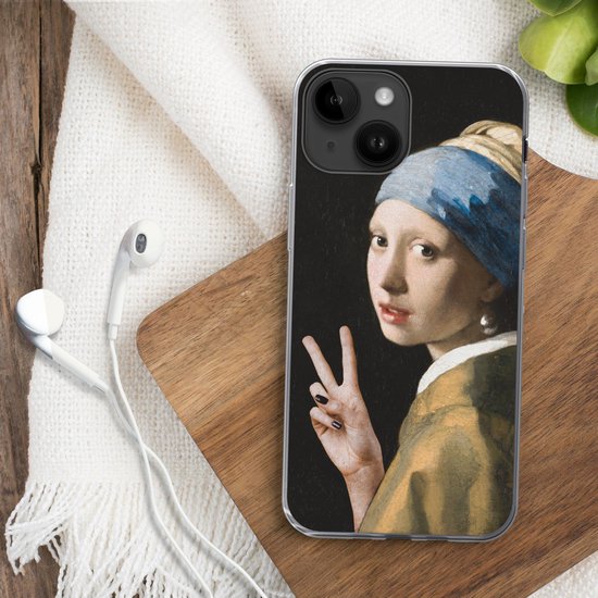 Coque de téléphone compatible avec Apple iPhone 14 - Peinture - Vermeer - Maîtres anciens - Coque de téléphone en Siliconen