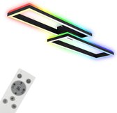 BRILONER - FRAME BACK - plafondlamp - wandlamp - kinderkamerlamp - incl. afstandsbediening - CCT kleurtemperatuurregeling - RGB-kleurverandering - RGB-achtergrondverlichting - 45W - zwart