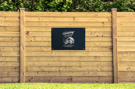 Posters de jardin extérieur Tente - Camping - Vintage - 90x60 cm - Toile de jardin - Affiche extérieure