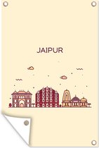 Tuindecoratie India - Jaipur - Skyline - 40x60 cm - Tuinposter - Tuindoek - Buitenposter