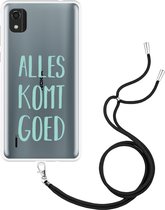 Nokia C2 2nd Edition Hoesje met Koord Alles Komt Goed - Designed by Cazy