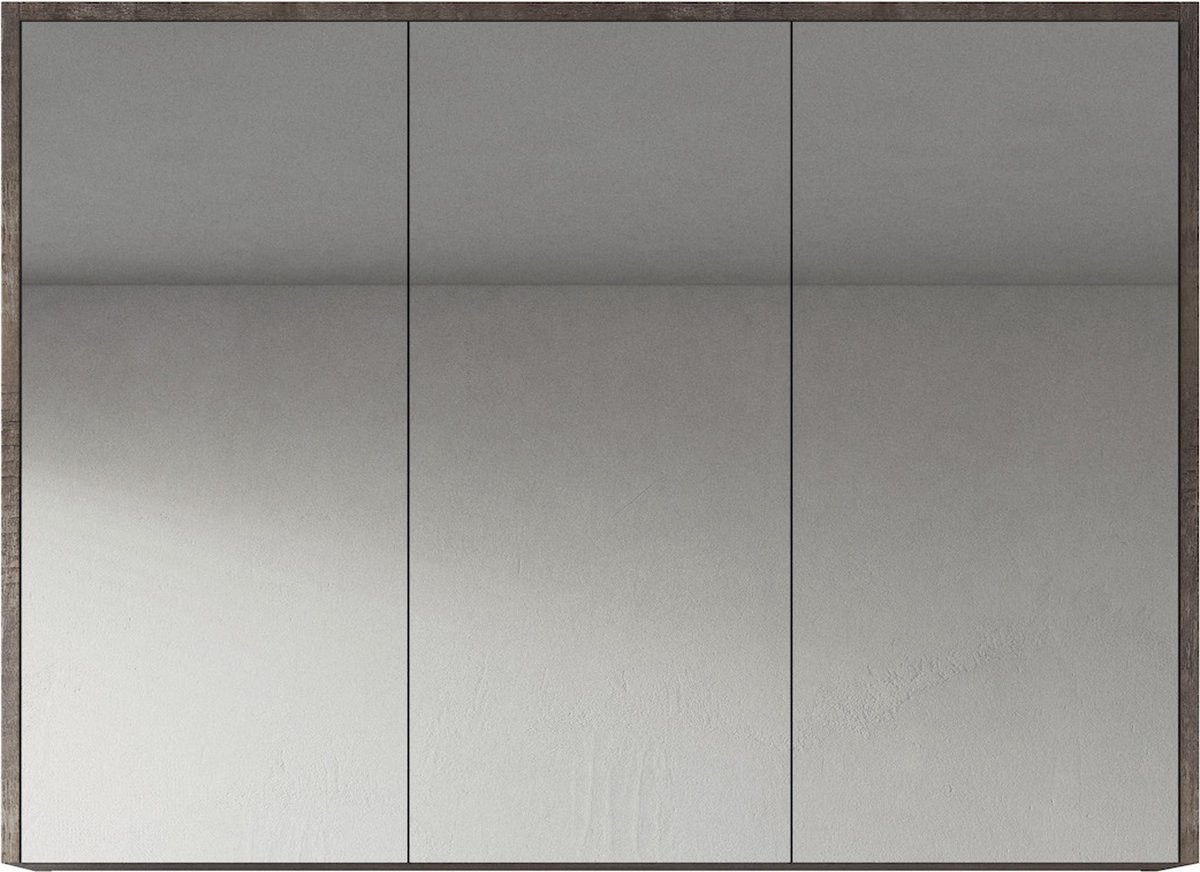 Badplaats Badkamerkast Cuba 100 cm x 16 cm x 72 cm - Steen kleur - Spiegelkast Badkamer