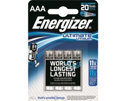Energizer Ulitmate Lithium AAA - FR3 - FR03 Batterijen - 4 stuks