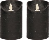 2x Zwarte LED kaarsen / stompkaarsen 12,5 cm - Luxe kaarsen op batterijen  met... | bol.com
