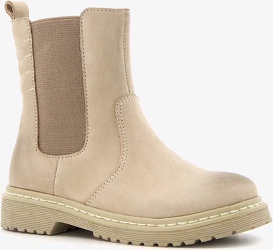 TwoDay leren meisjes chelsea boots - Beige - Maat 24 - Echt leer -  Uitneembare zool | bol.com