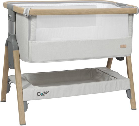 Tutti Bambini Cozee Bedside Wieg – 80×51 cm. – Oak/Silver