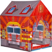 Tente de jeu avec tunnel - pompiers - 190x73x102 cm - rouge