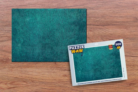 Puzzel Blauwe betonnen muur met een roestige structuur - Legpuzzel