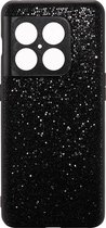 Shop4 - OnePlus 10 Pro 5G Hoesje - Zachte Back Case TPU Siliconen Glitter Zwart
