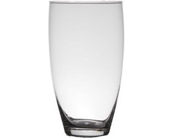 Vaas - transparant - 25 x 14 cm - glas - home-basics - vazen - bloemenvaas - Bloemen/takken/boeketten vaas voor binnen gebruik