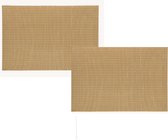 2x Rechthoekige placemats goud - Kunststof - 45 x 30 cm - Onderleggers