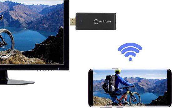 Renkforce renkCast 3 HDMI streaming stick AirPlay, Miracast, DLNA, Externe antenne