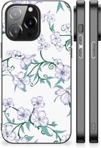 Foto hoesje iPhone 14 Pro Max Telefoonhoesje met Zwarte rand Blossom White
