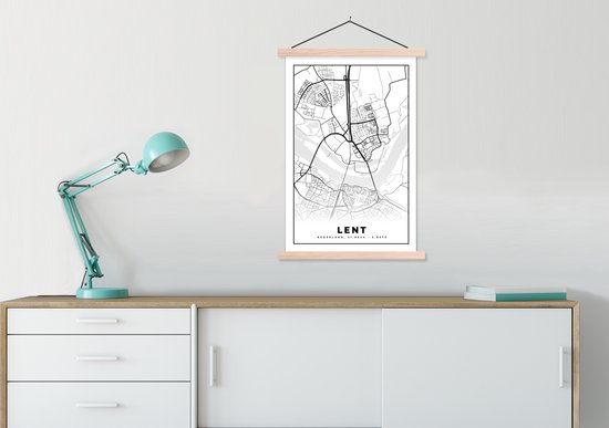 Porte-affiche avec affiche - Affiche scolaire - Carême - Carte - Carte - Plan de la ville - 60x90 cm - Lattes vierges