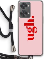 Case Company® - Hoesje met koord geschikt voor OnePlus Nord 2T hoesje met Koord - Ugh - Telefoonhoesje met Zwart Koord - Bescherming aan alle Kanten en Over de Schermrand