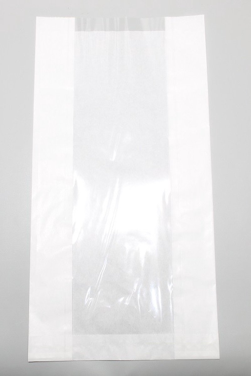Goedkoopste Zakken Papier met Venster 200x90x380 mm Gebleekt Kraft 40 g/qm - 100 stuks