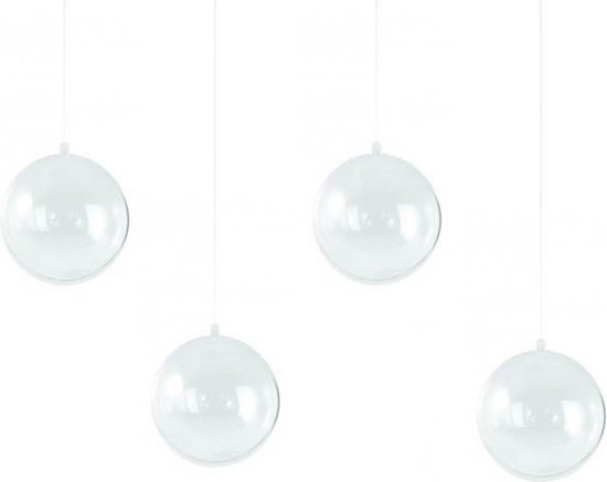 10x stuks transparante hobby/DIY kerstballen 14 cm - Knutselen - Kerstballen maken hobby materiaal/basis materialen