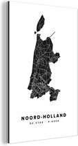 Décoration murale Métal - Peinture Aluminium Industriel - Holland septentrionale - Nederland Bas - Carte routière - 100x150 cm - Dibond - Photo sur aluminium - Décoration murale industrielle - Pour le salon/chambre