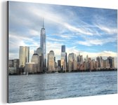 Wanddecoratie Metaal - Aluminium Schilderij Industrieel - Skyline New York - 90x60 cm - Dibond - Foto op aluminium - Industriële muurdecoratie - Voor de woonkamer/slaapkamer