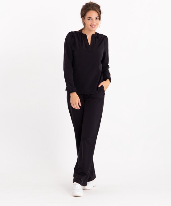 Top noir Je m'appelle - Femme - Tissu voyage - Taille XS - 6 tailles disponibles