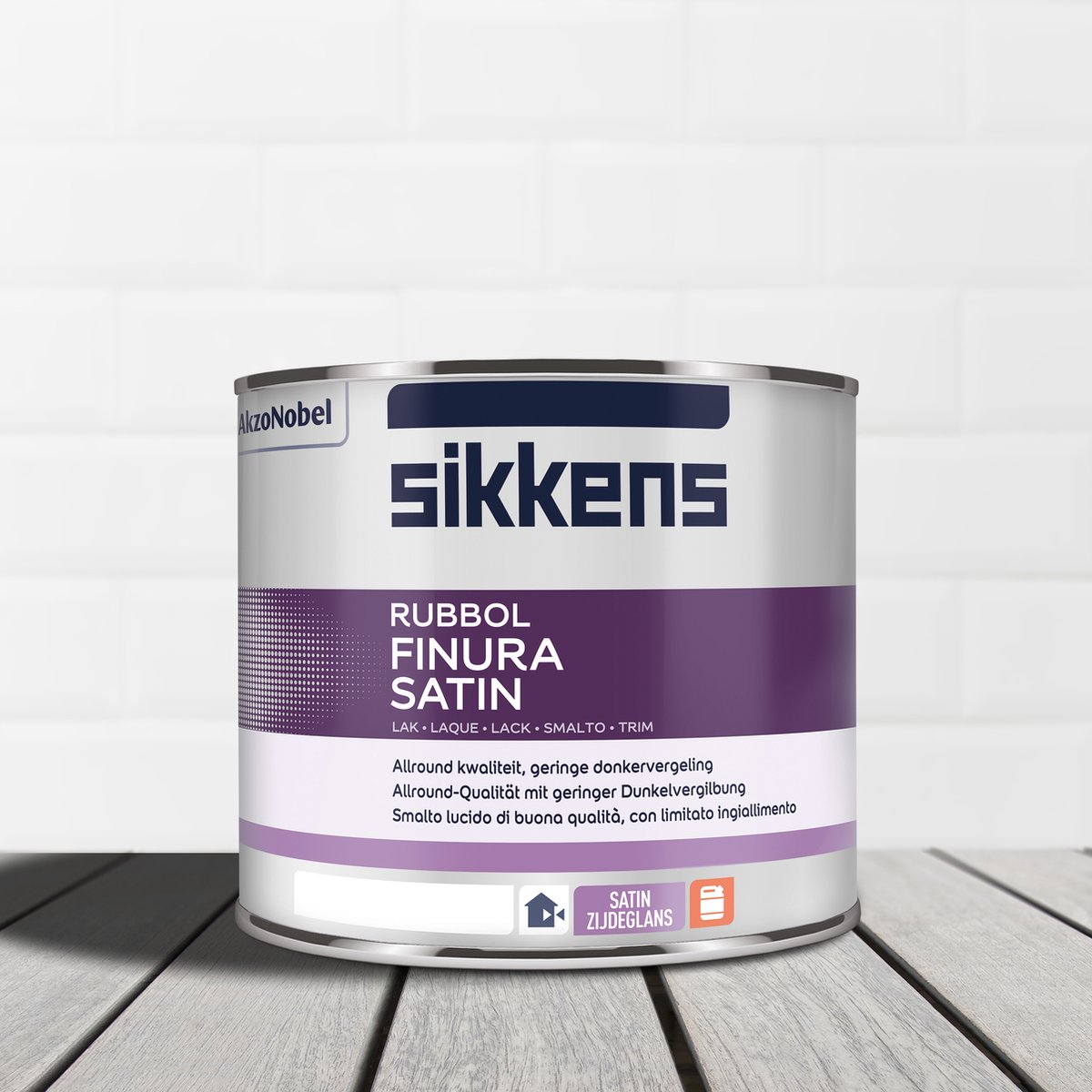 Sikkens Rubbol Finura Satin - Lakverf - Dekkend - Terpentine basis - Wit
