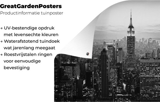 Décoration murale Impression photo New York City noir et blanc - 180x120 cm - Affiche jardin