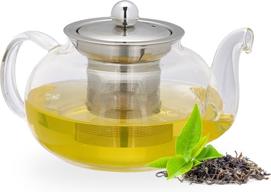 Théière Relaxdays avec filtre - verseuse à thé en verre 600 ml - petite  théière ne... | bol