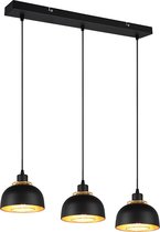 LED Hanglamp - Hangverlichting - Torna Palmo - E27 Fitting - 3-lichts - Rechthoek - Mat Zwart - Aluminium