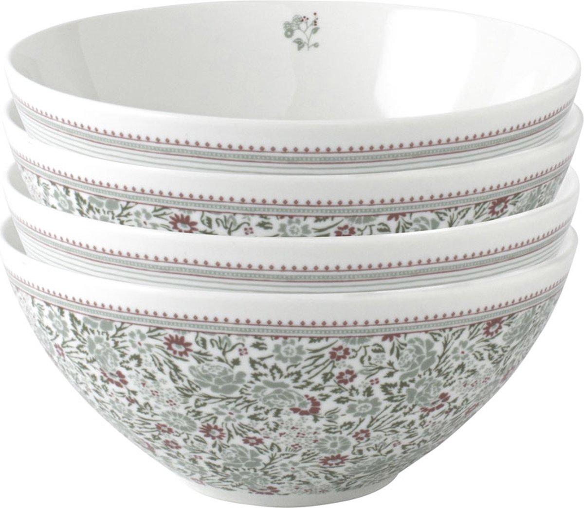 Laura Ashley Wild Clematis Collectables Kommen set van 4 - Schaaltjes - Ø16 cm