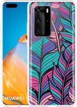 Huawei P40 Pro Hoesje Design Feathers Designed by Cazy
