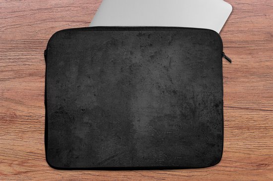 Housse d'ordinateur portable - Zwart - Grijs - Béton - Industriel - Housse d'ordinateur portable - Ordinateur portable - 15 6 pouces