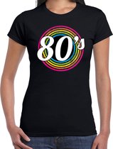 80s / eighties verkleed t-shirt zwart voor dames - discoverkleed / party shirt - Cadeau voor een disco liefhebber XXL