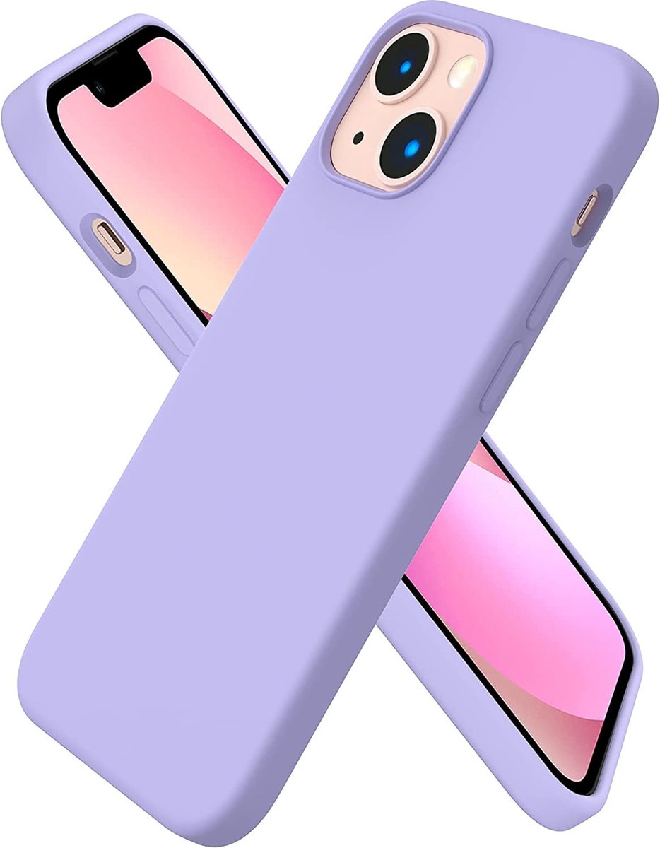Hoesje Geschikt voor iPhone 14 Plus – Liquid Siliconen Backcover – Lila