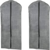 Set de 2x Housses pour vêtements de vêtements grises 60 x 137 cm - Housses de vêtements - Housse de protection pour vêtements